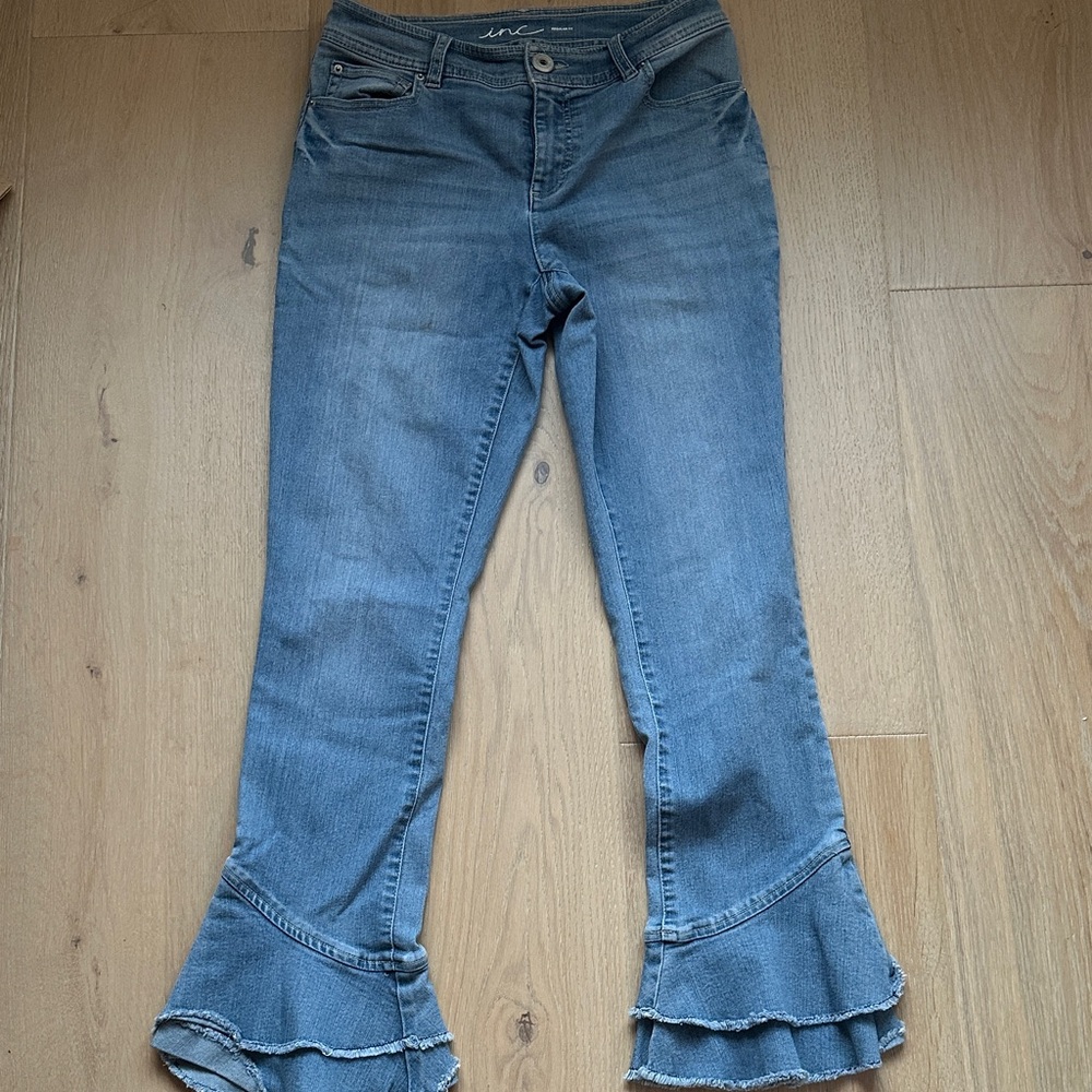 INC International Concepts Light Blue Flare Jeans